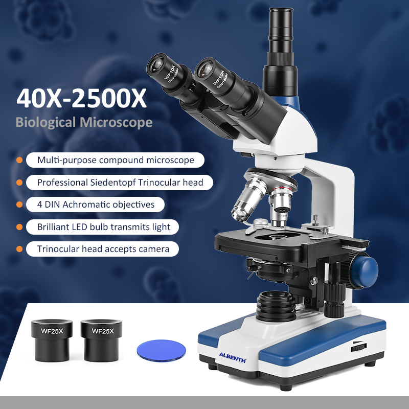 Microscope Compound 40X - 40X-2500X Professional Biological Microscope Compound Mechanical