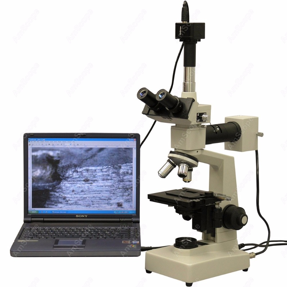 Microscope Compound 40X - AmScope Metallurgical Trinocular Compound Microscope 40X-1600X
