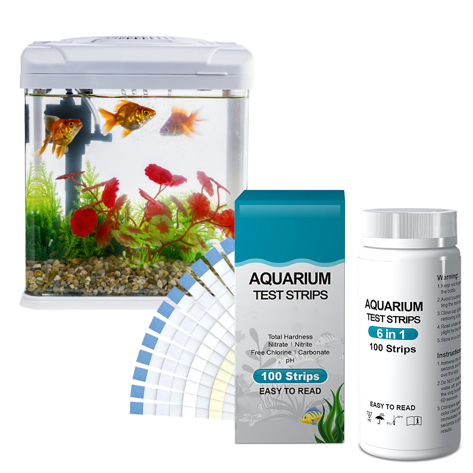 Ph Strip Test - 100pcs 6-in-1 Water Quality Test Strips