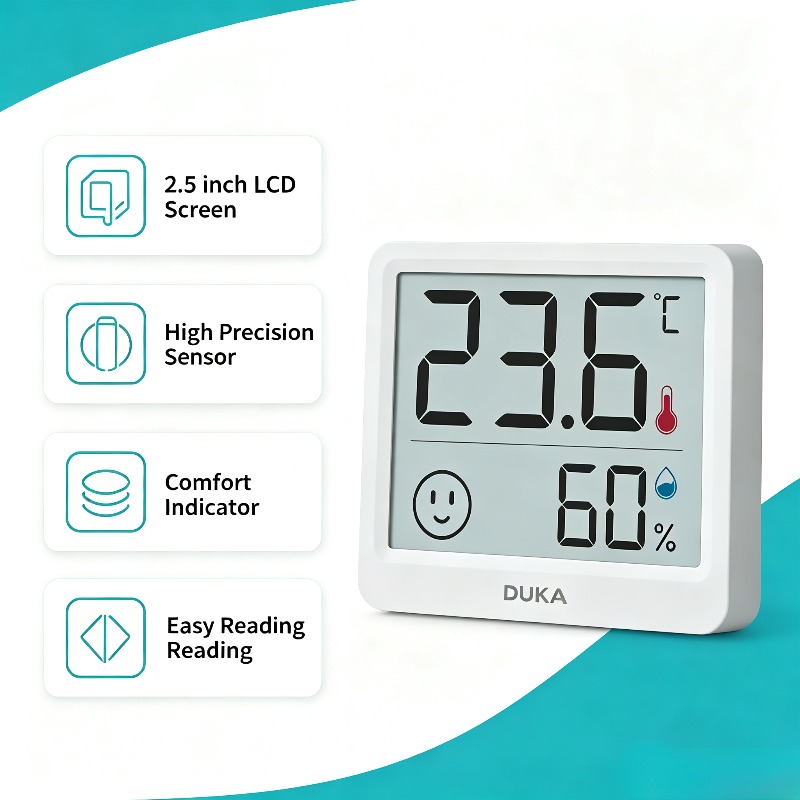 DUKA Atuman 2.5 inch LCD Elect - Weather Station Indoor ulasan dan harga