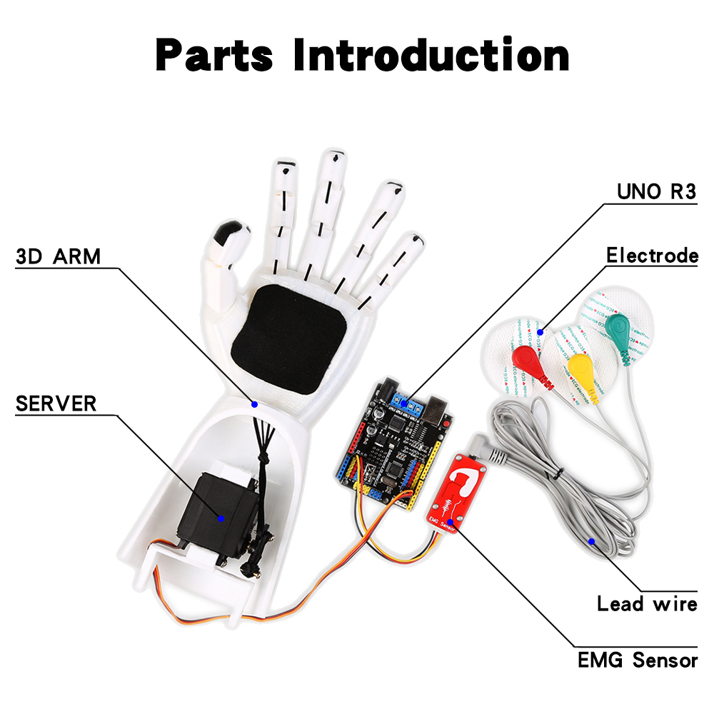 EMG Sensor Robotic Arm Electri - Science Project ulasan dan harga