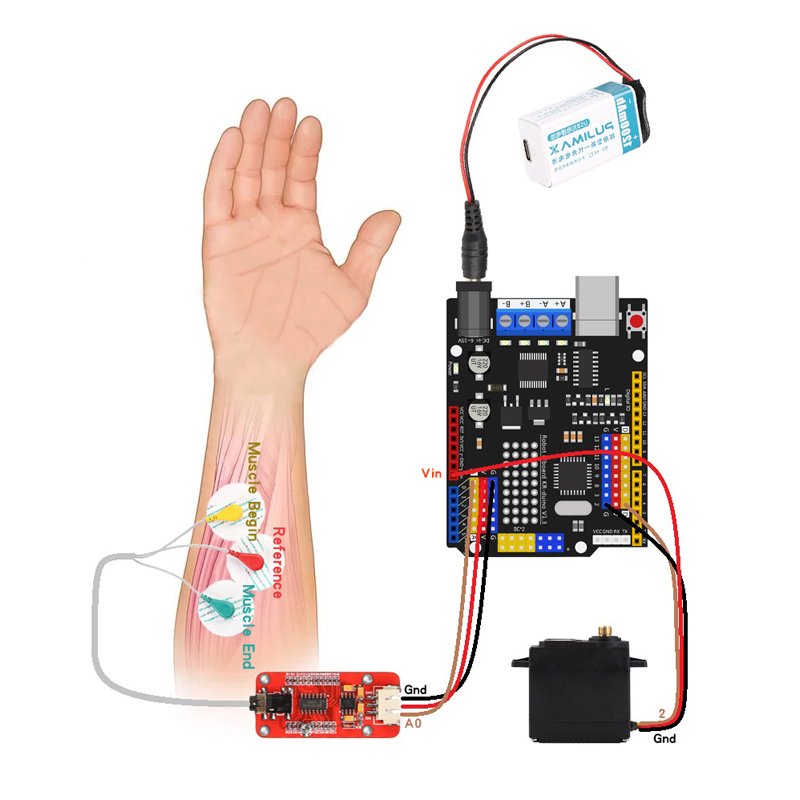 EMG Sensor Robotic Arm Electri - Science Project ulasan dan harga