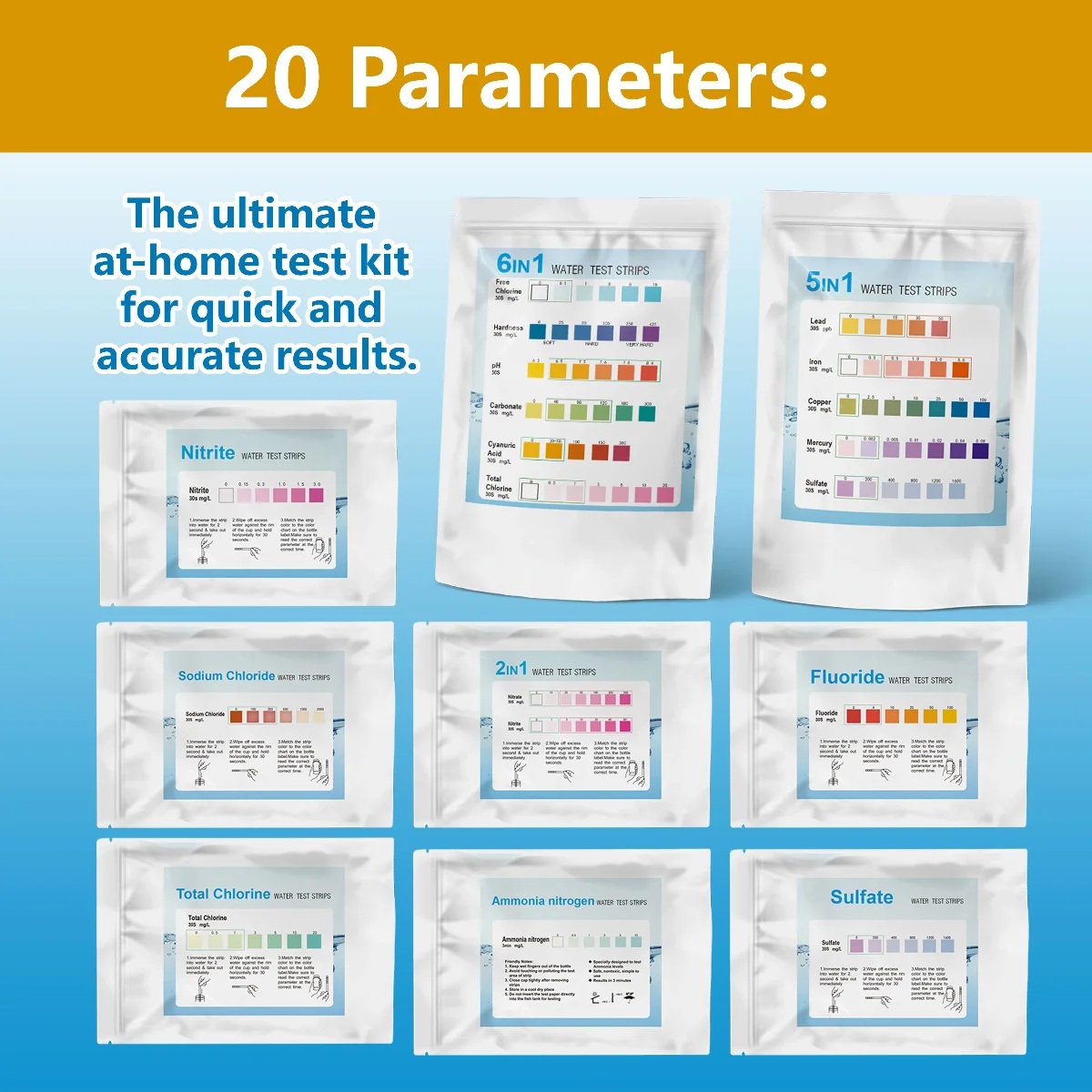 YAGO 20 in 1 Water Test Strips - Ph Strip Test ulasan dan harga