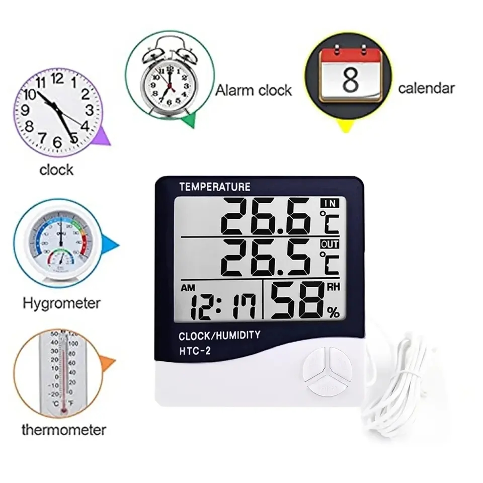 Indoor LCD Digital Thermometer - Weather Station Indoor ulasan dan harga