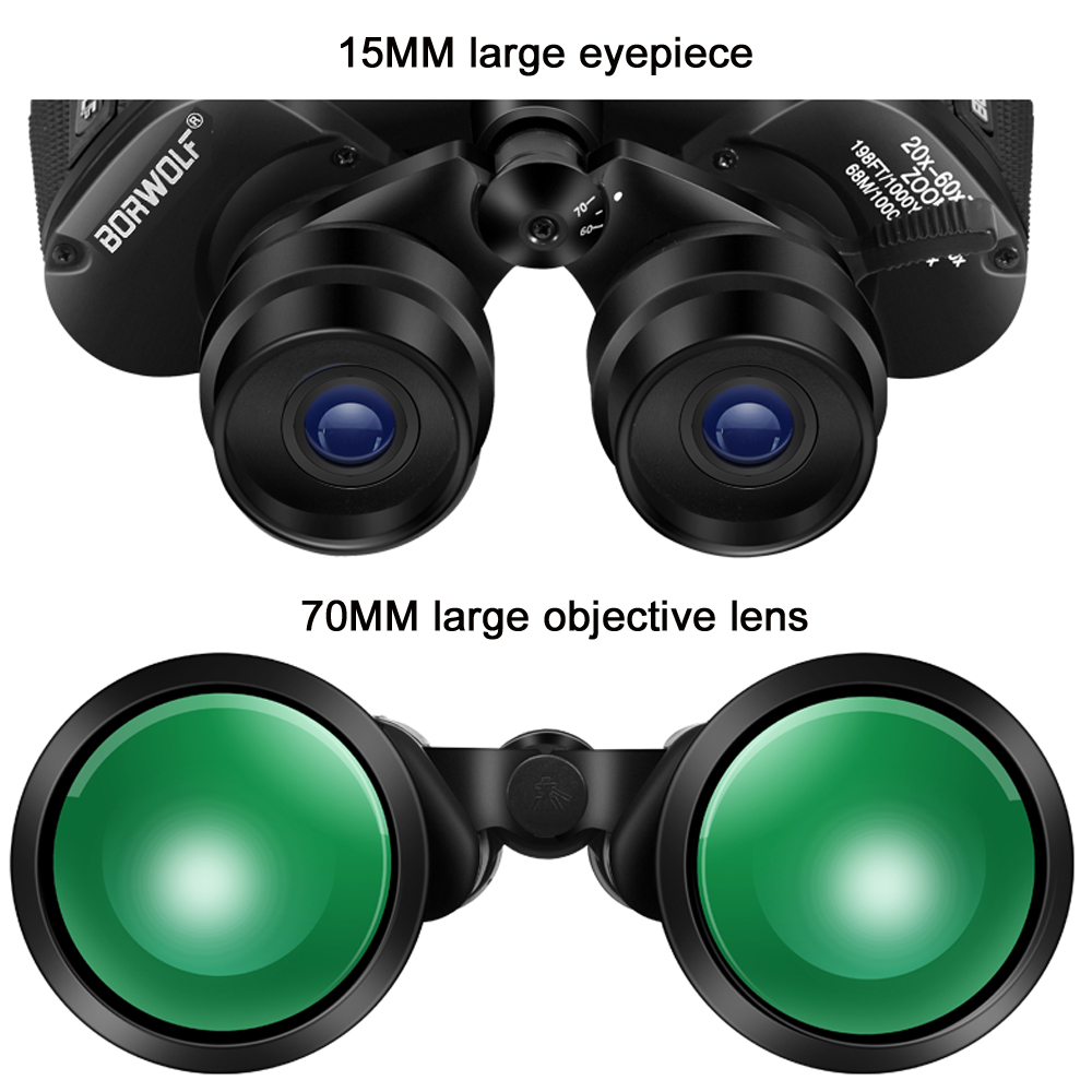 BORWOLF 20-60X70 Binoculars Hi - National Geographic Telescope 70Mm ulasan dan harga